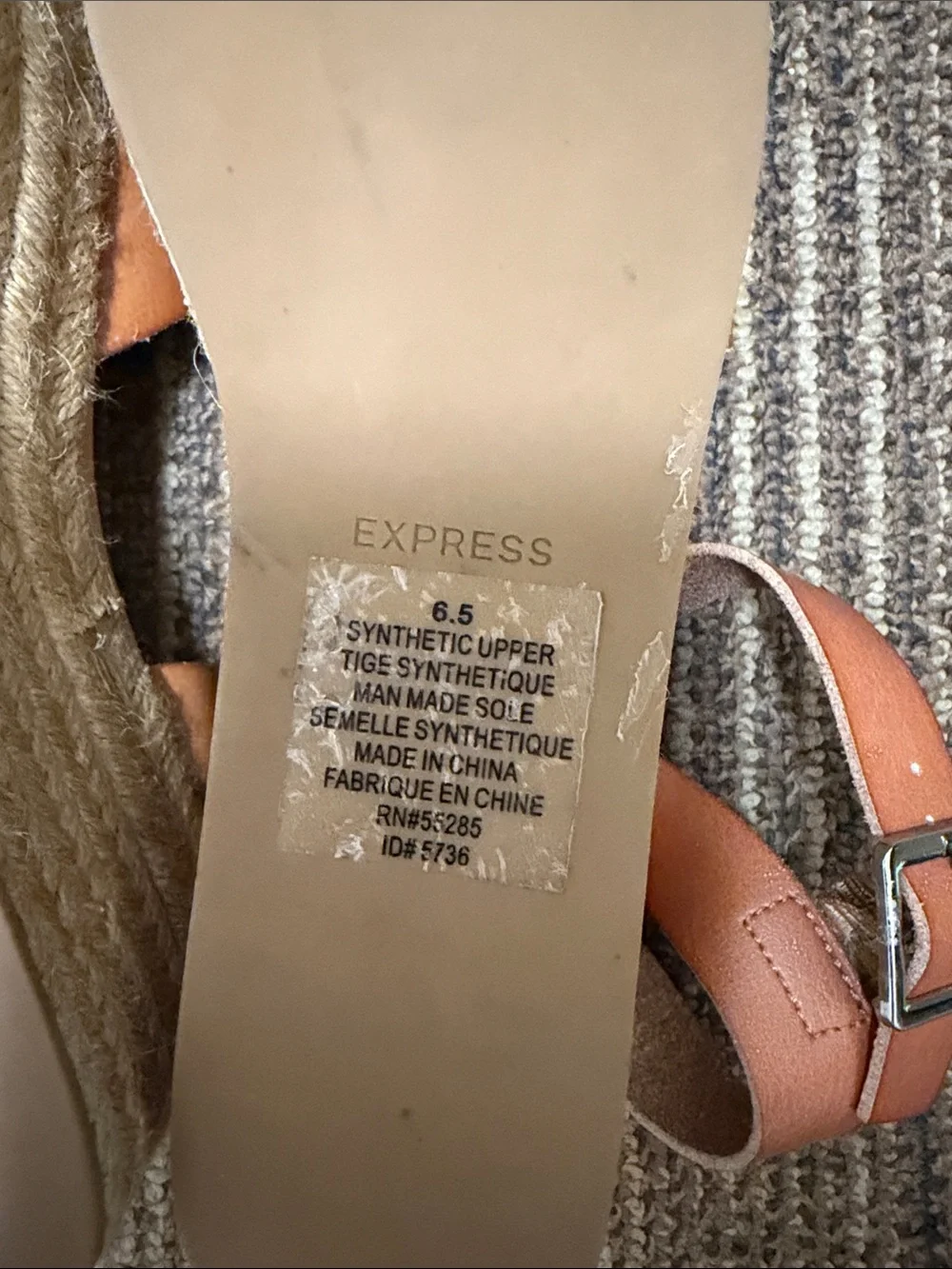 🤎 Express Tan Espadrille Platform Sandals 6.5 Flatforms 🤎